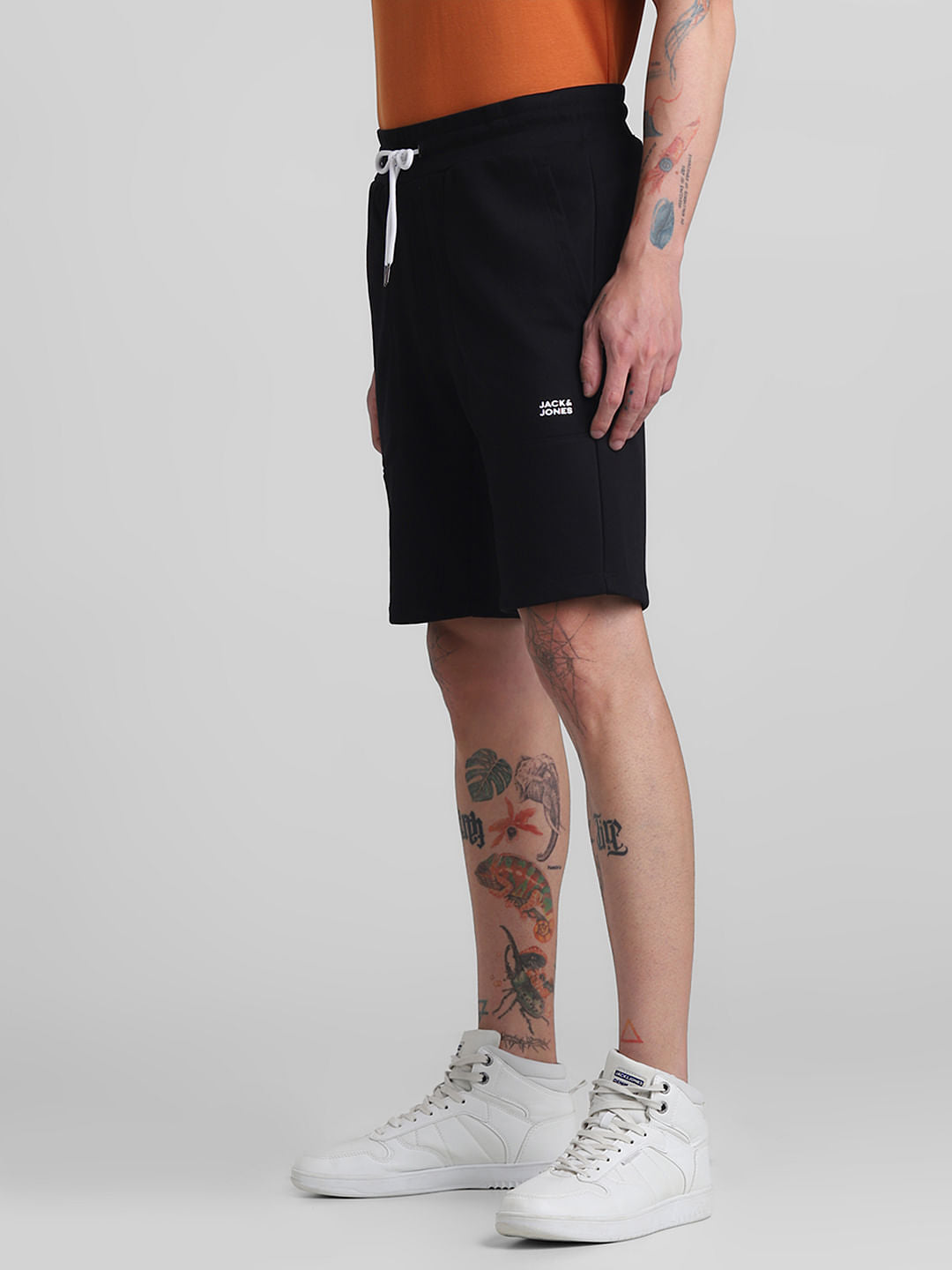Black Mid Rise Shorts