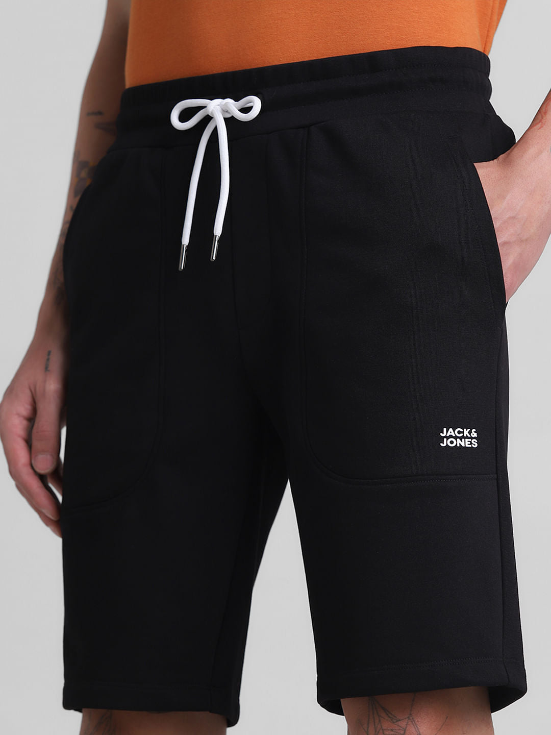 Black Mid Rise Shorts