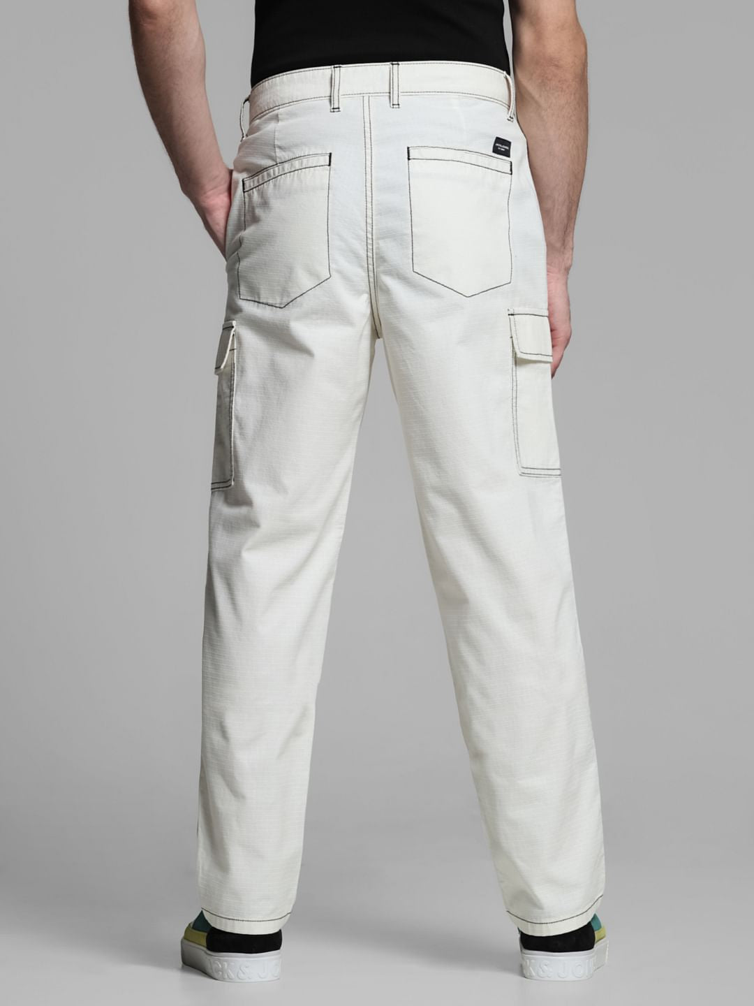 Off-White Contrast Stitch Cargo Trousers