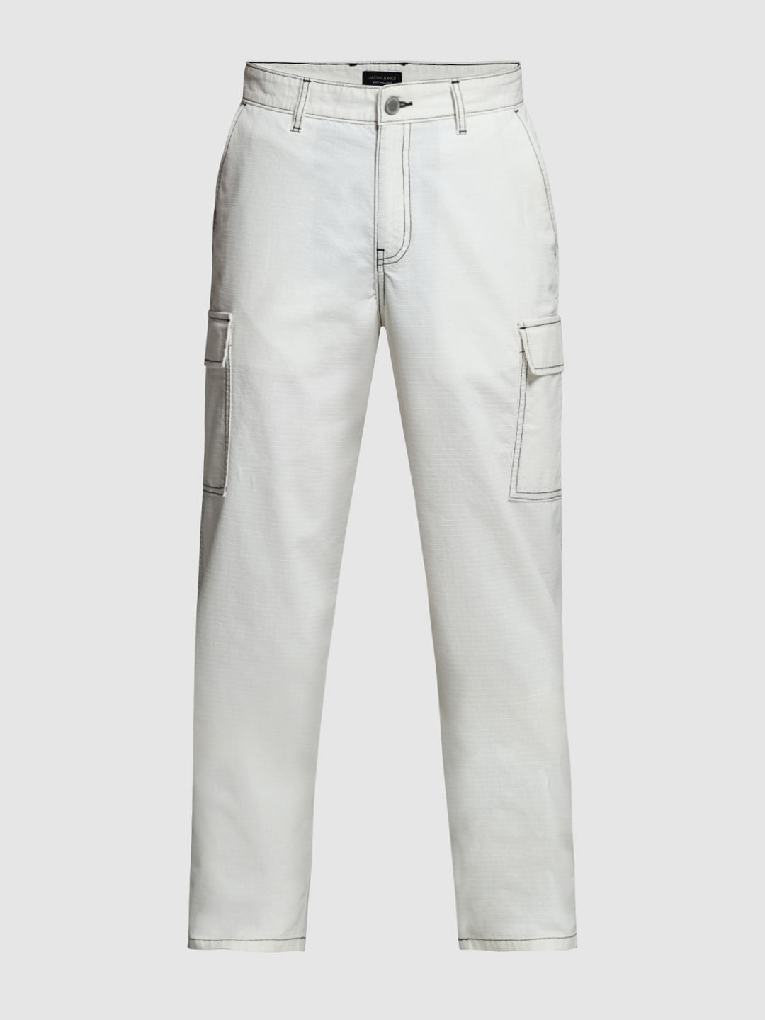 Off-White Contrast Stitch Cargo Trousers