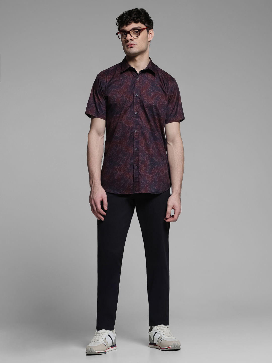 Black Mid Rise Slim Fit Pants