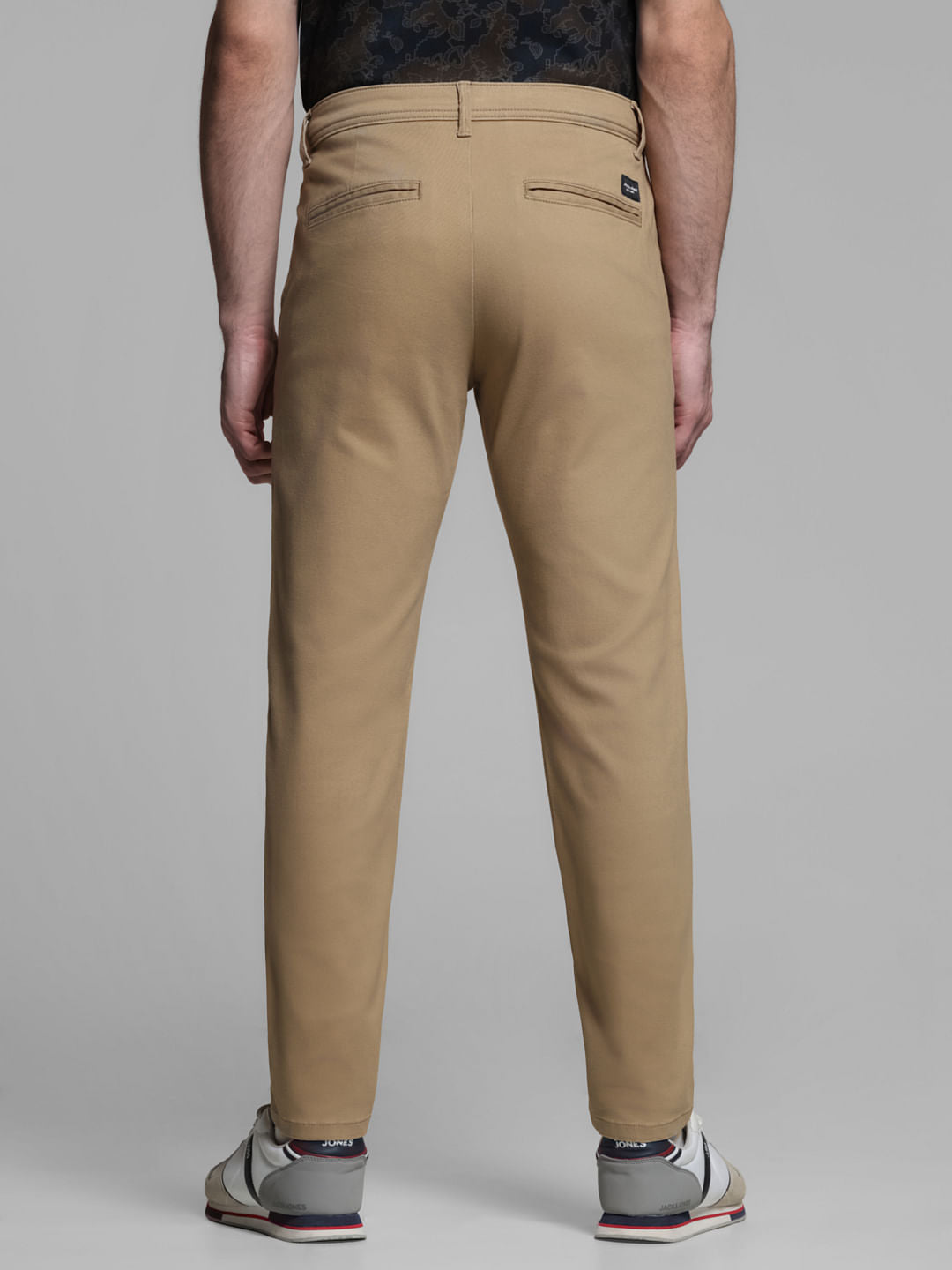Brown Mid Rise Slim Fit Pants
