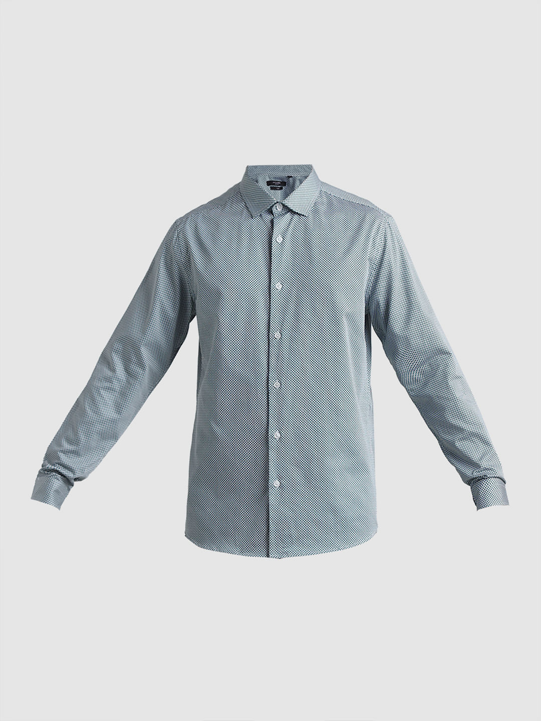 Green Printed Full Sleeves Shirt