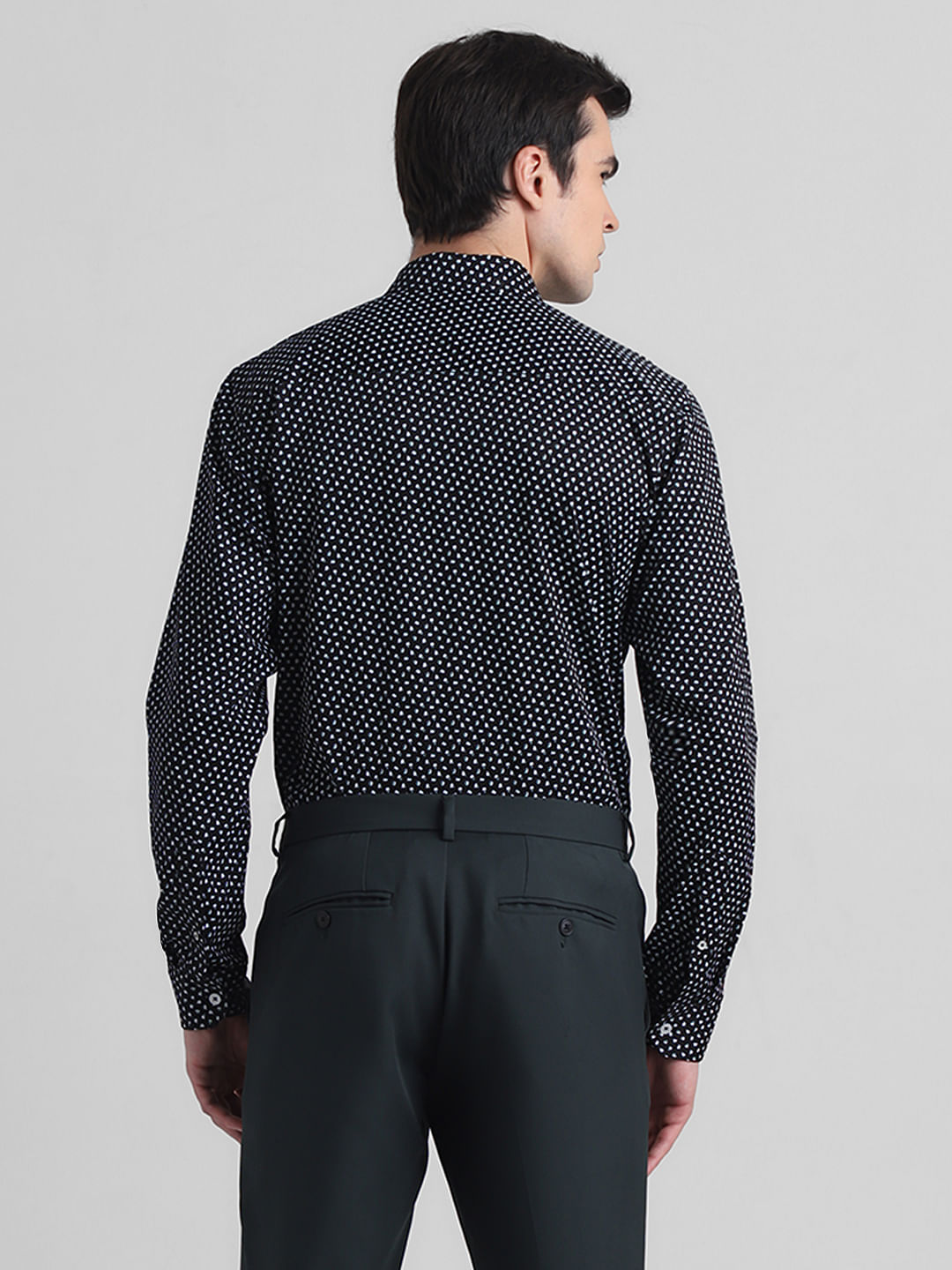 Black Printed Full Sleeves Shirt