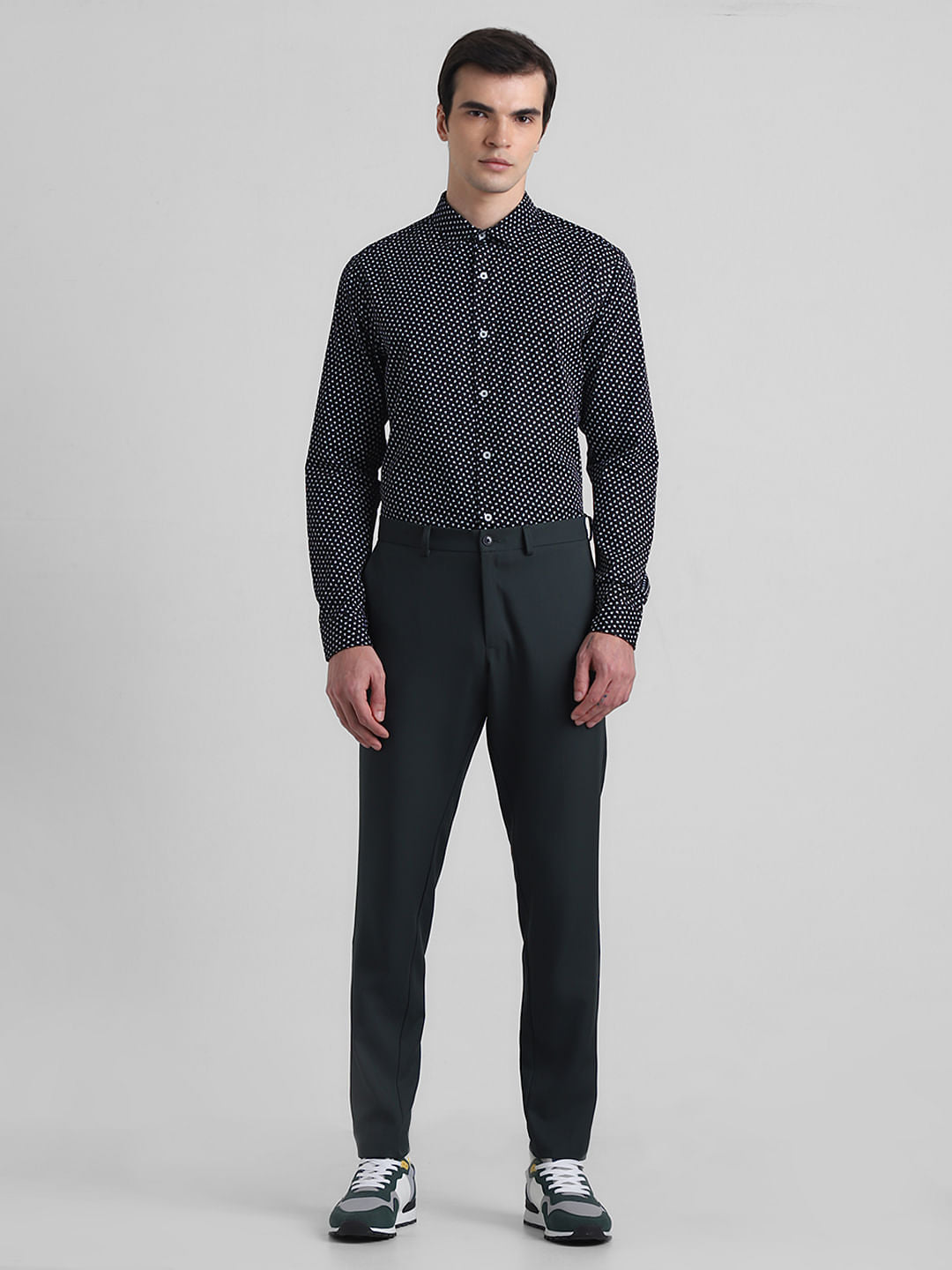 Black Printed Full Sleeves Shirt