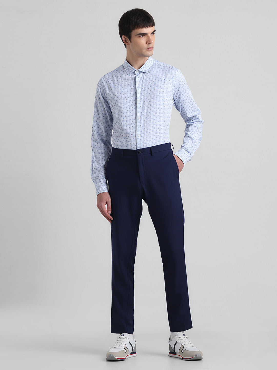 Blue Check Print Full Sleeves Shirt