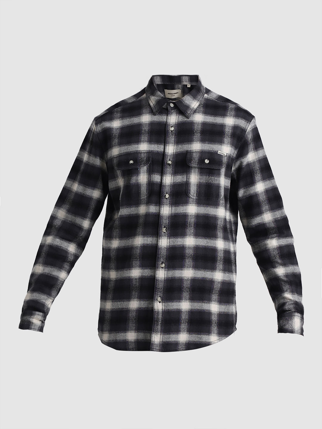 Black Check Print Cotton Shirt