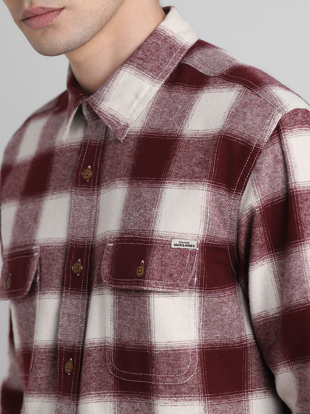 Red Check Print Full Sleeves Shirt