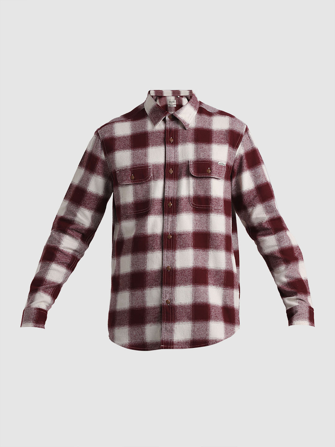 Red Check Print Full Sleeves Shirt