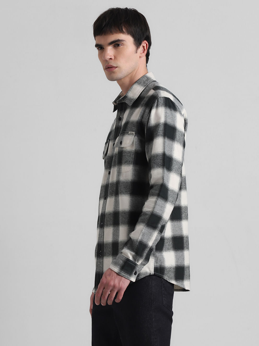 Black Check Print Shirt