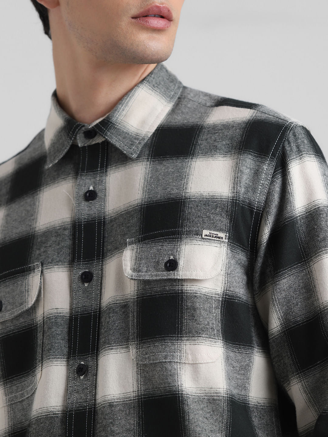 Black Check Print Shirt