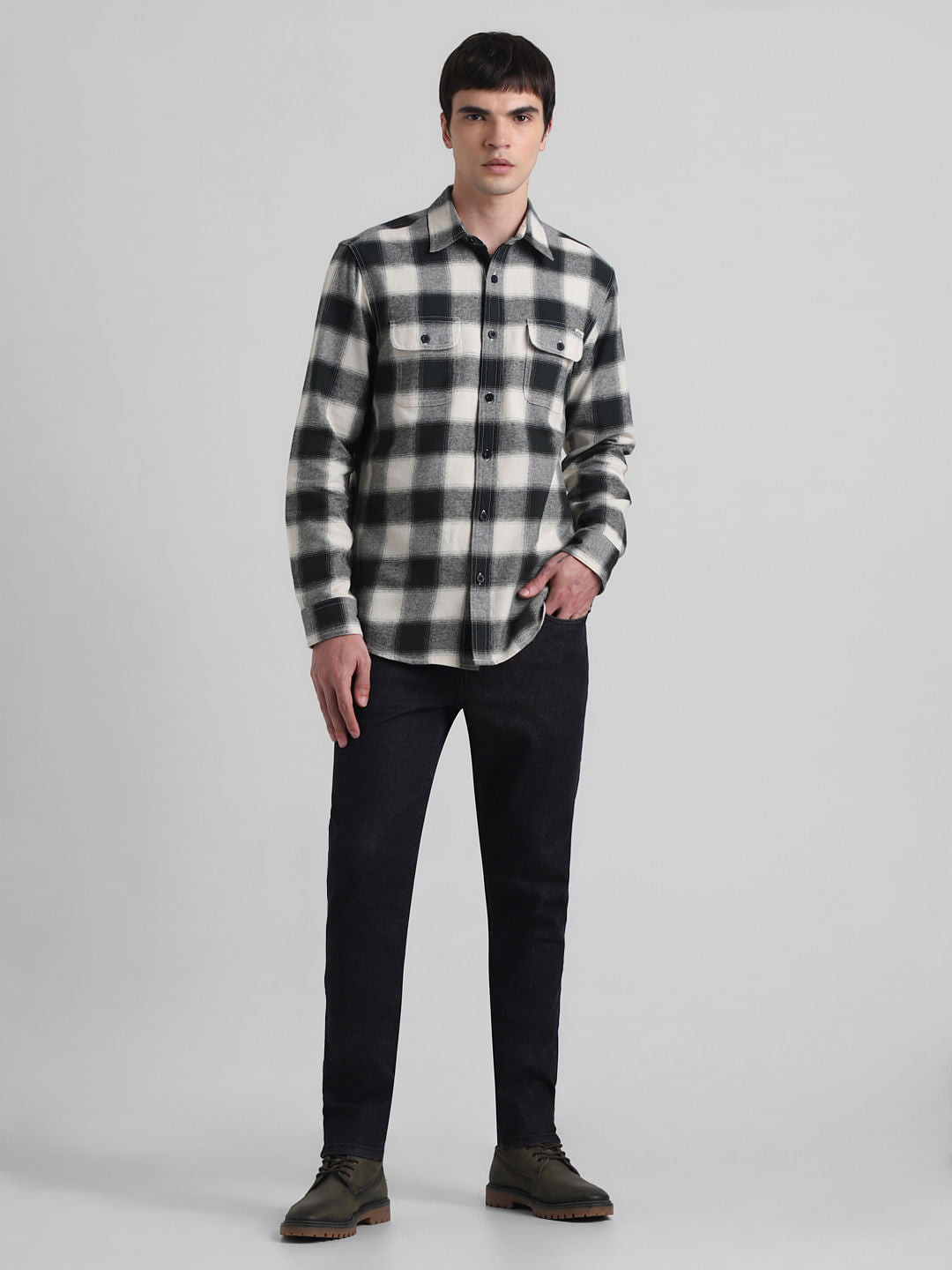 Black Check Print Shirt