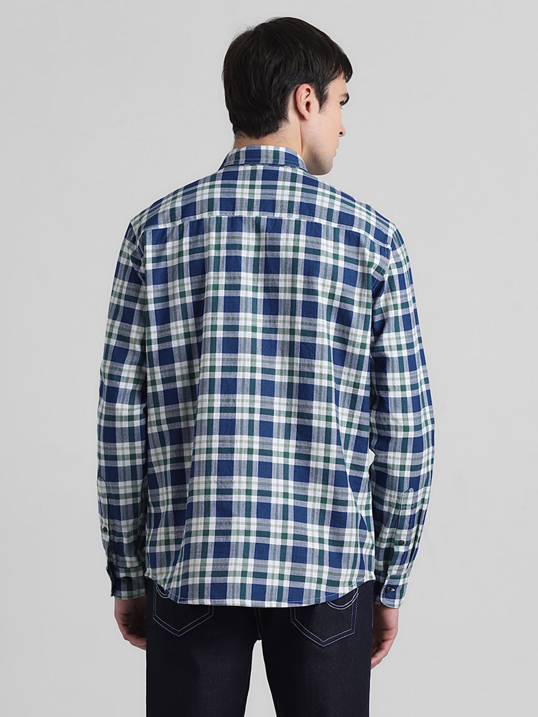 Green Check Print Full Sleeves Shirt