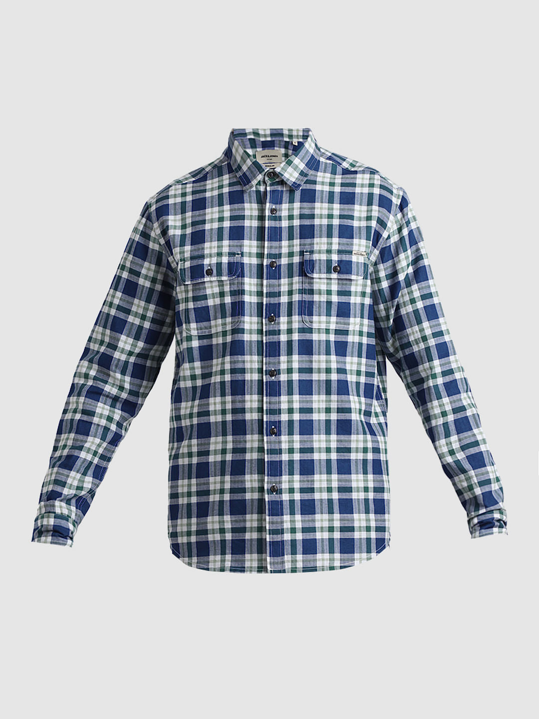 Green Check Print Full Sleeves Shirt