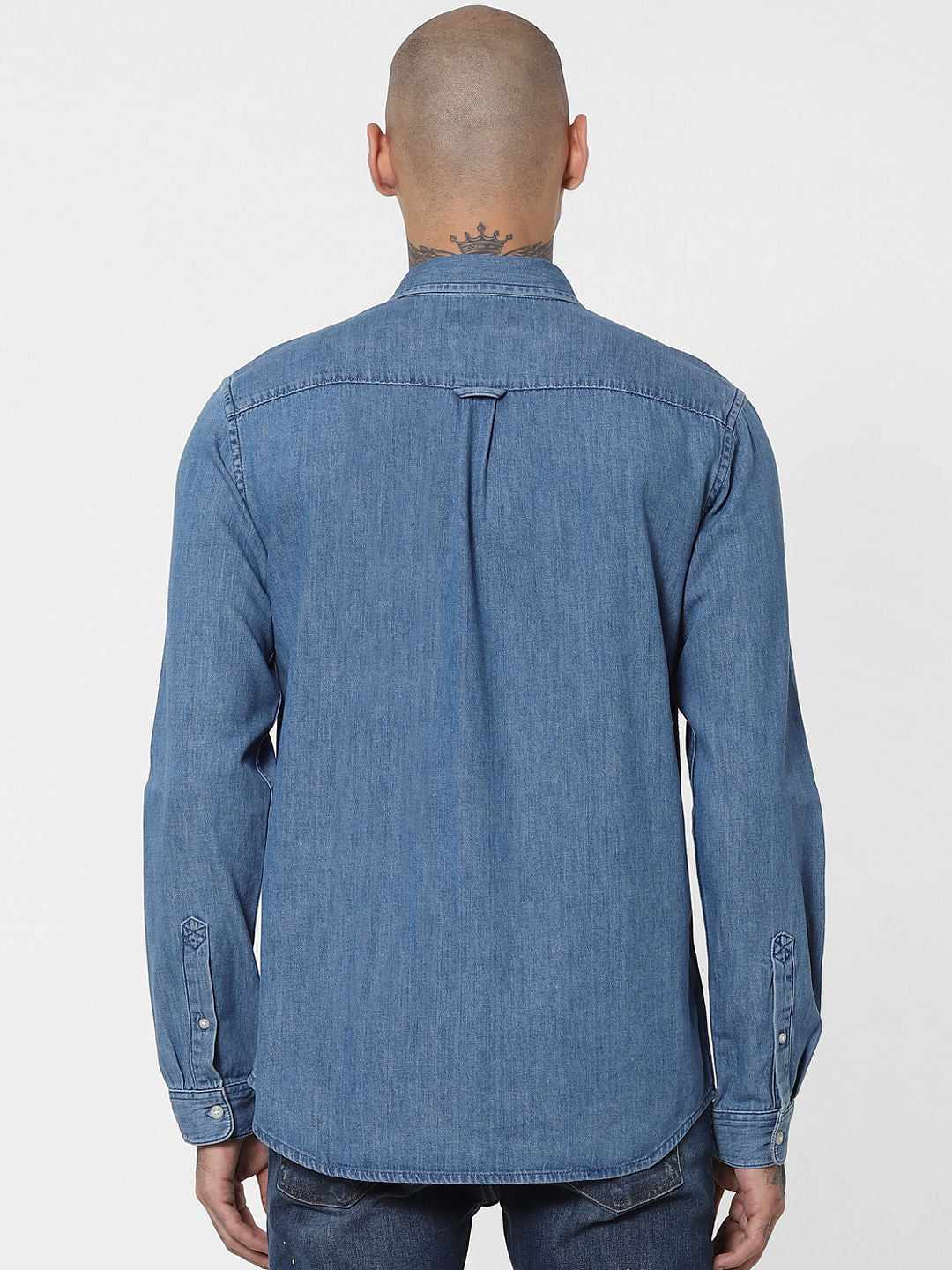Blue Indigo Dyed Full Sleeves Denim Shirt