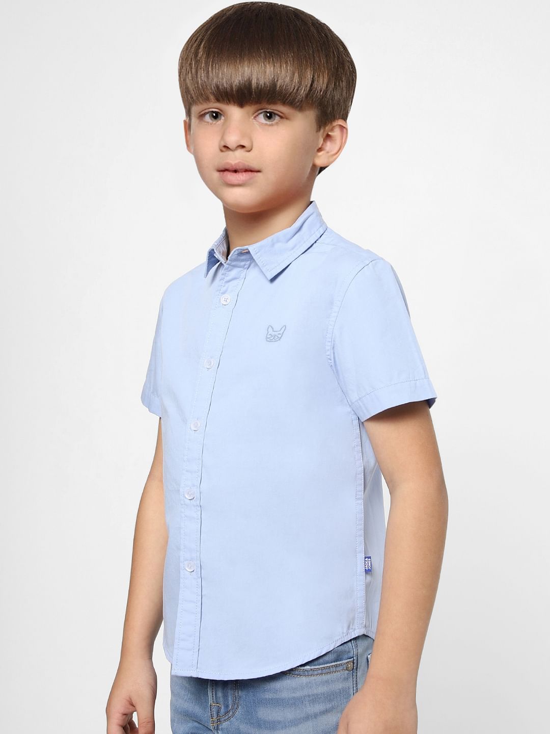 Boys Light Blue Half Sleeves Shirt
