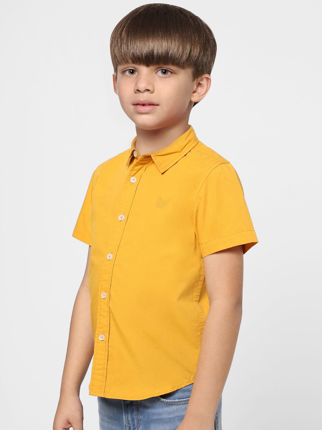 Boys Yellow Half Sleeves Shirt