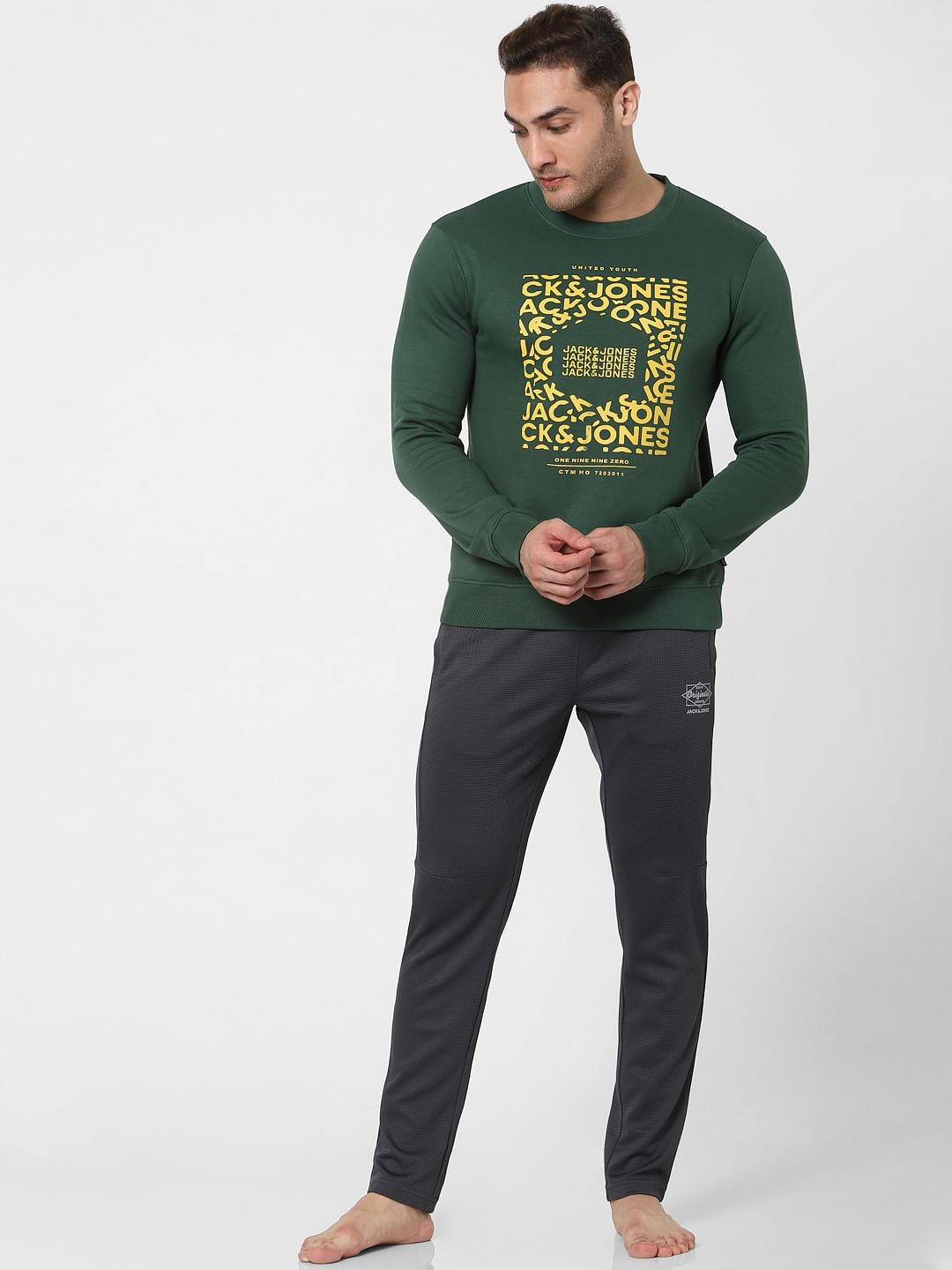 Green Logo Print Sweatshirt - S