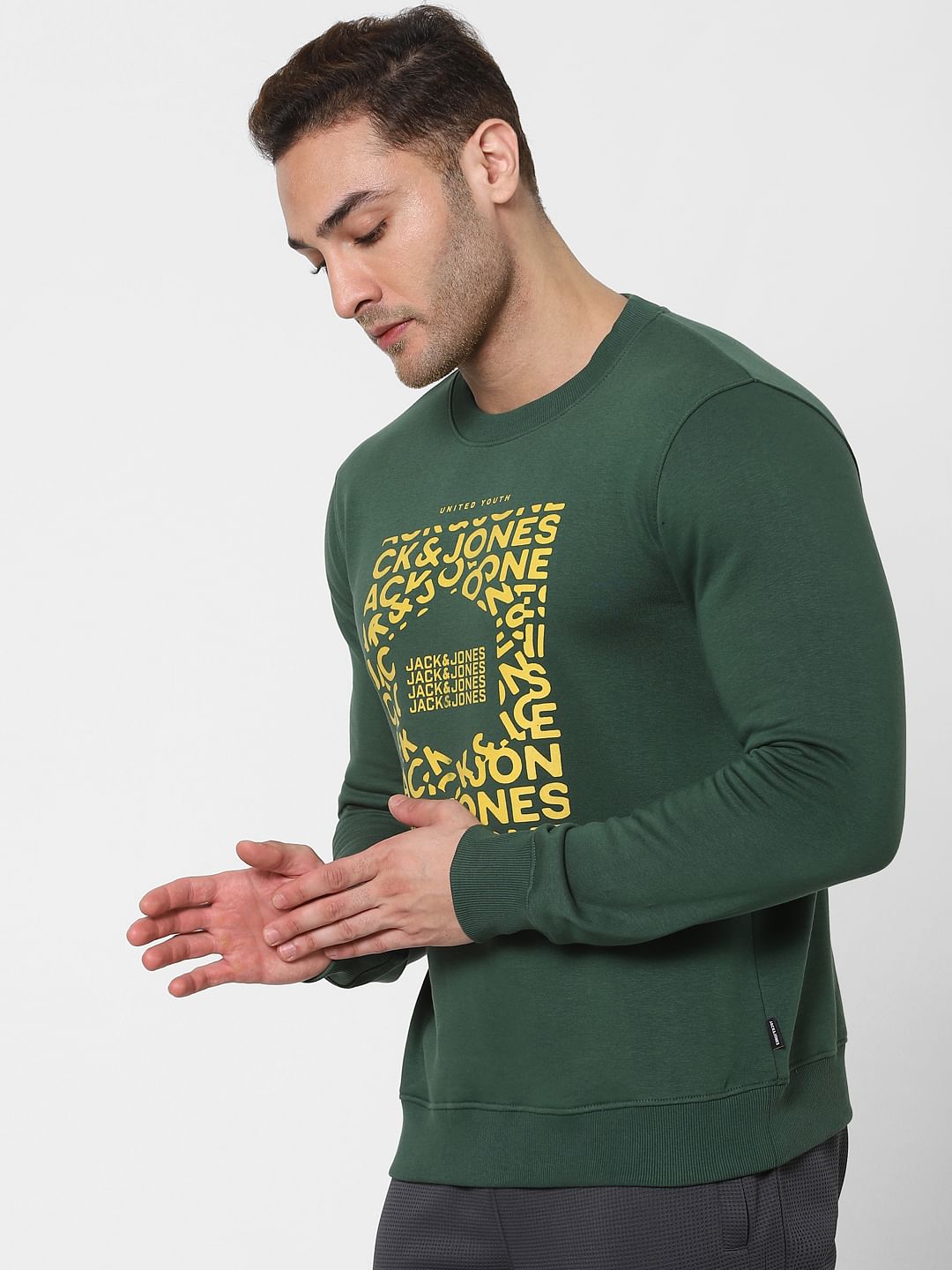 Green Logo Print Sweatshirt