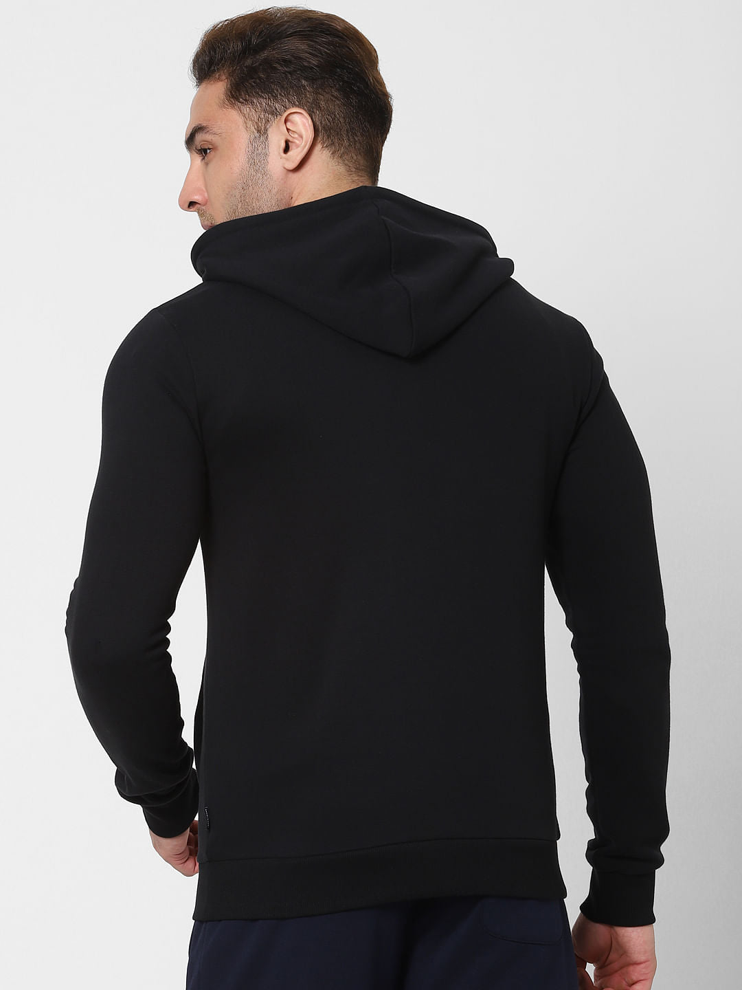 Black Hooded Zip Up Sweatshirt