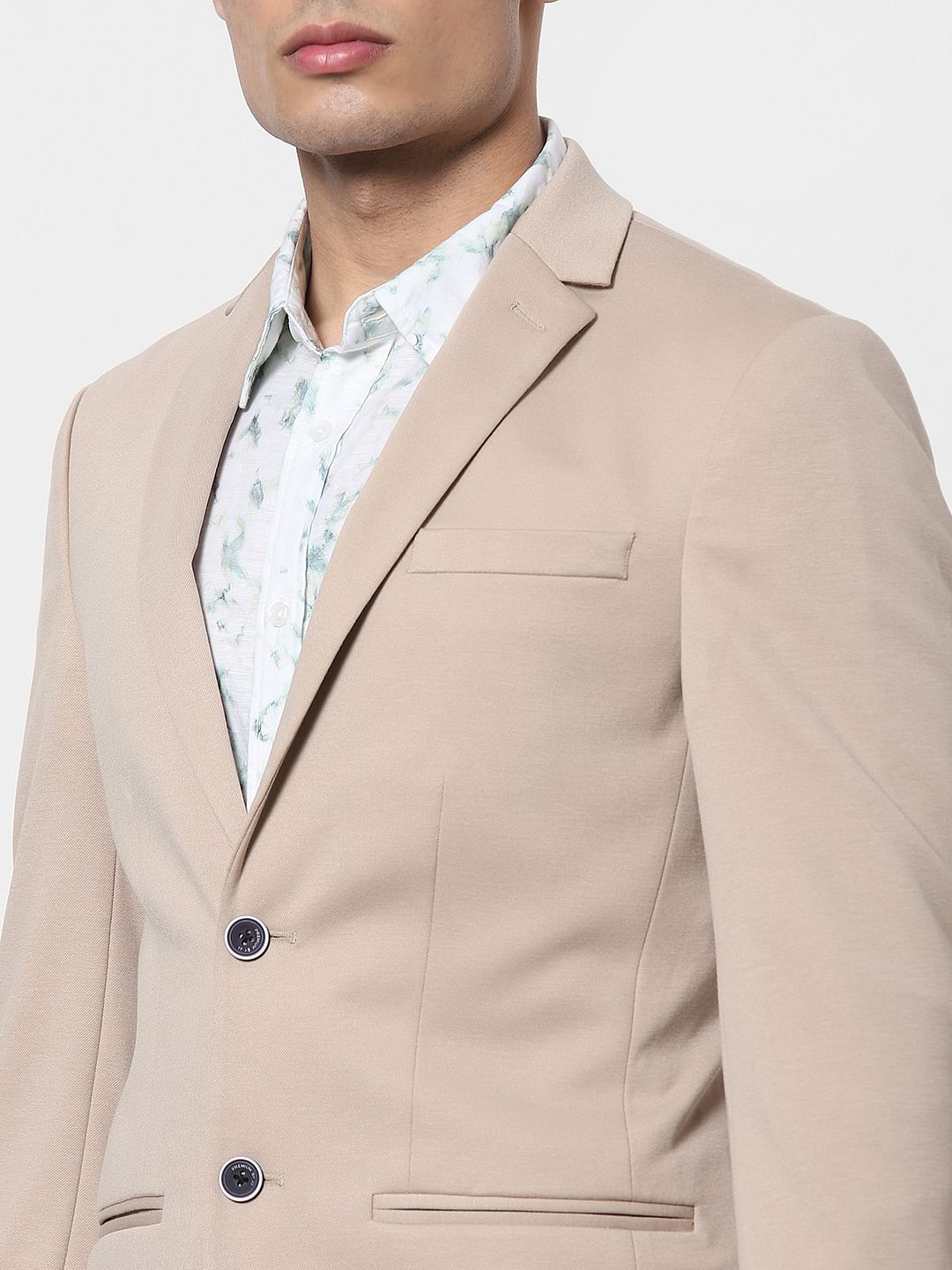 Beige Tailored Formal Blazer