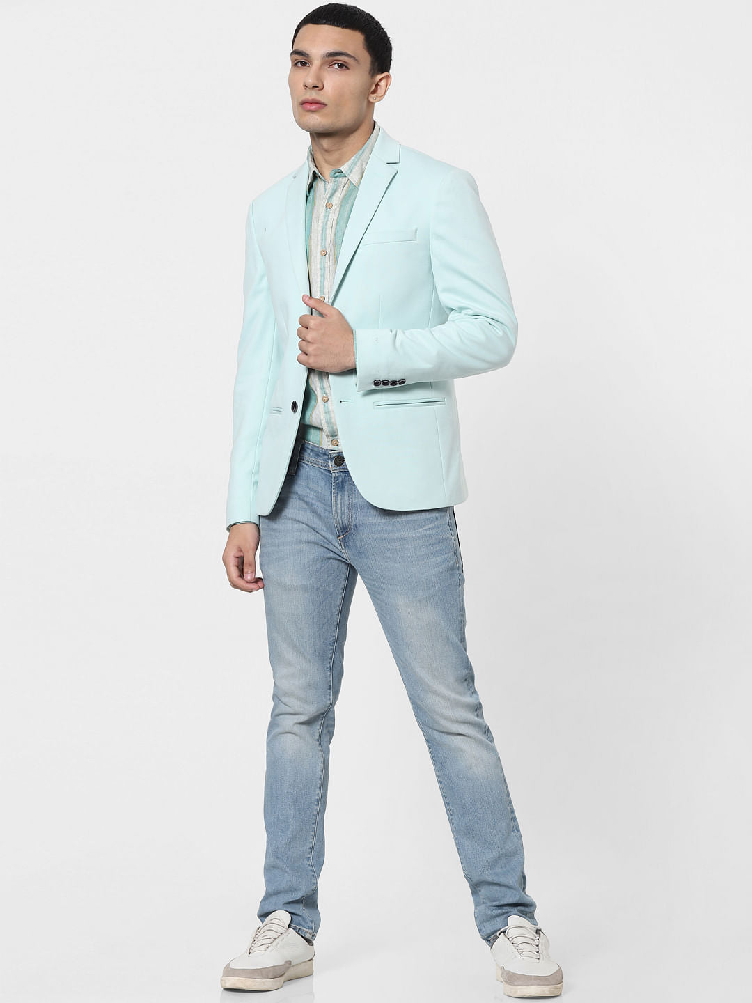 Light Blue Tailored Formal Blazer
