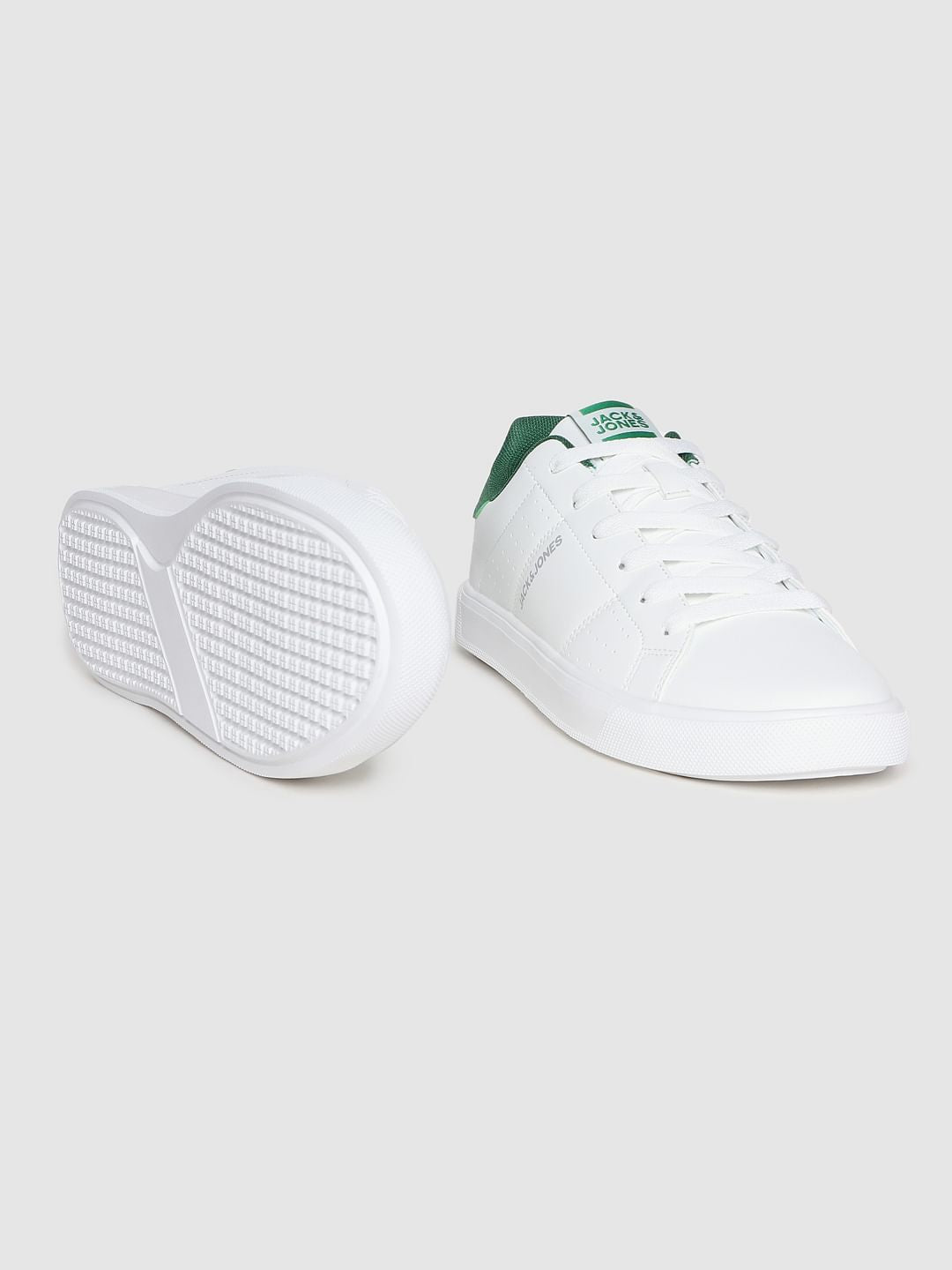 White Lace Up Sneakers - 6