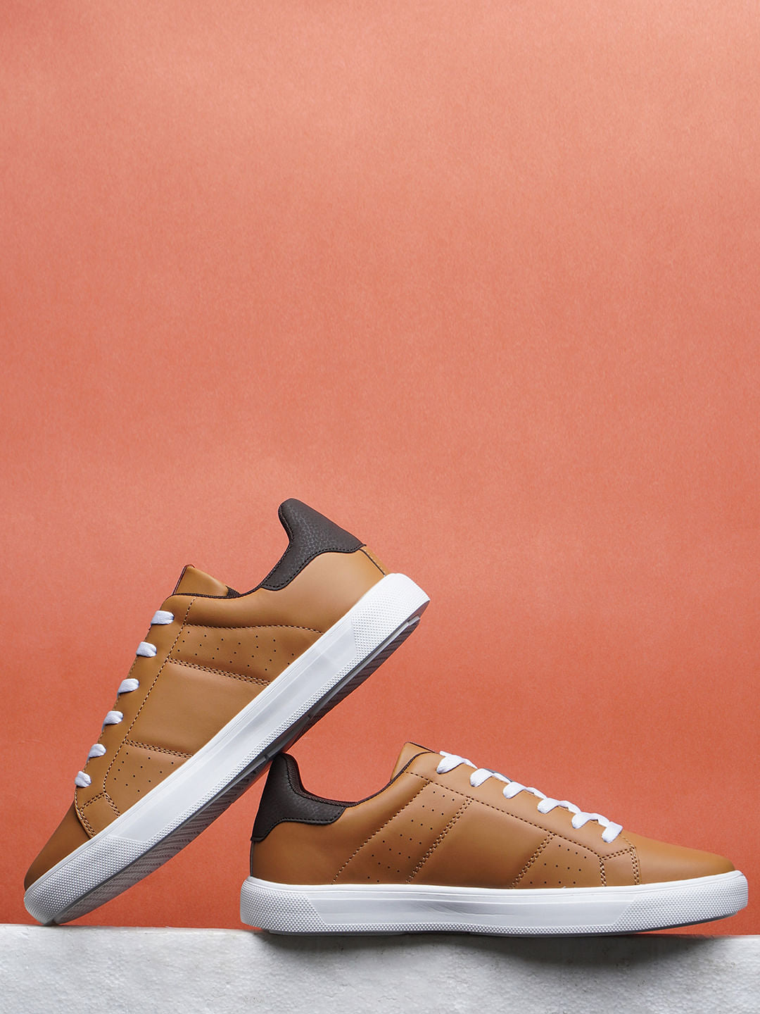 Tan PU Sneakers - 6