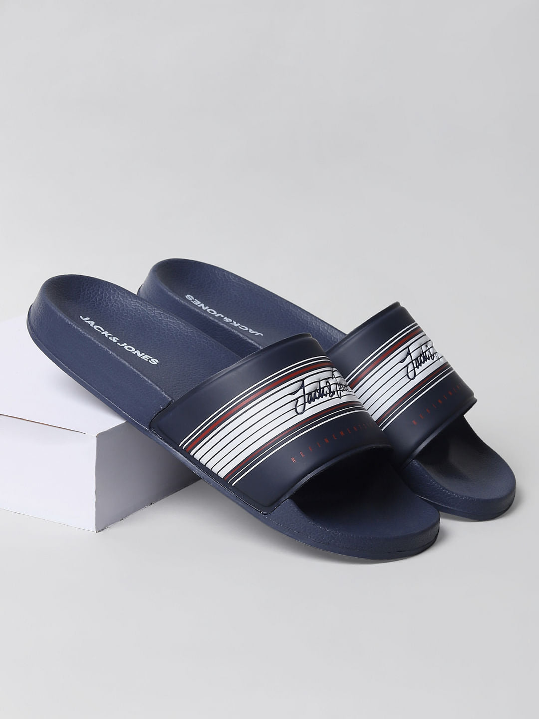 Blue Logo Print Sliders