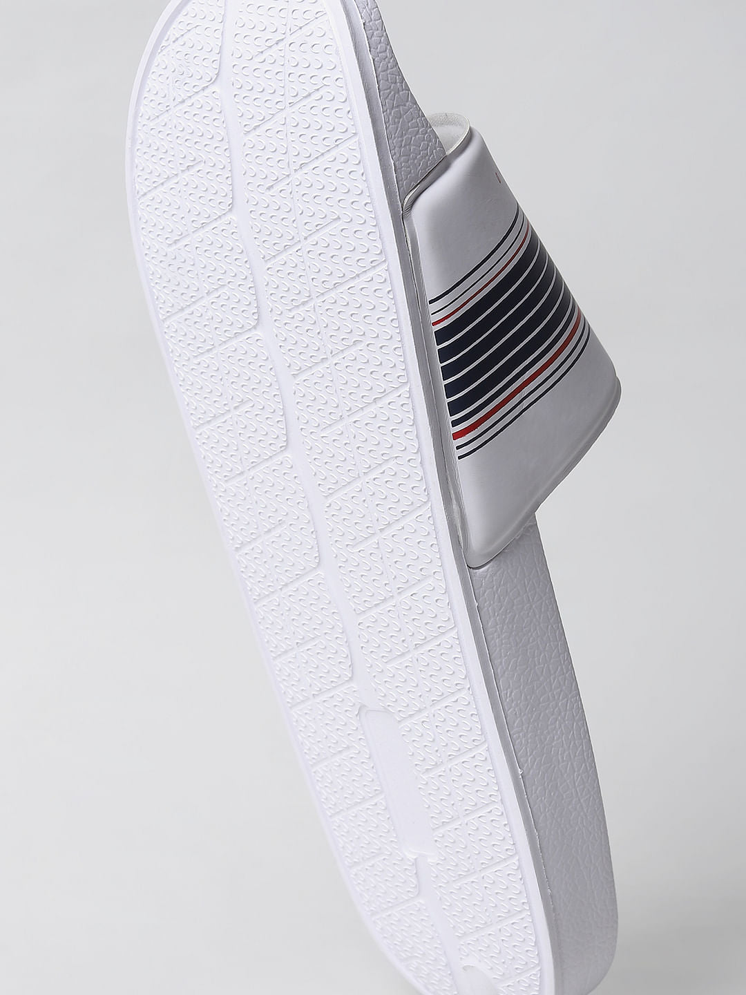 White Logo Print Sliders