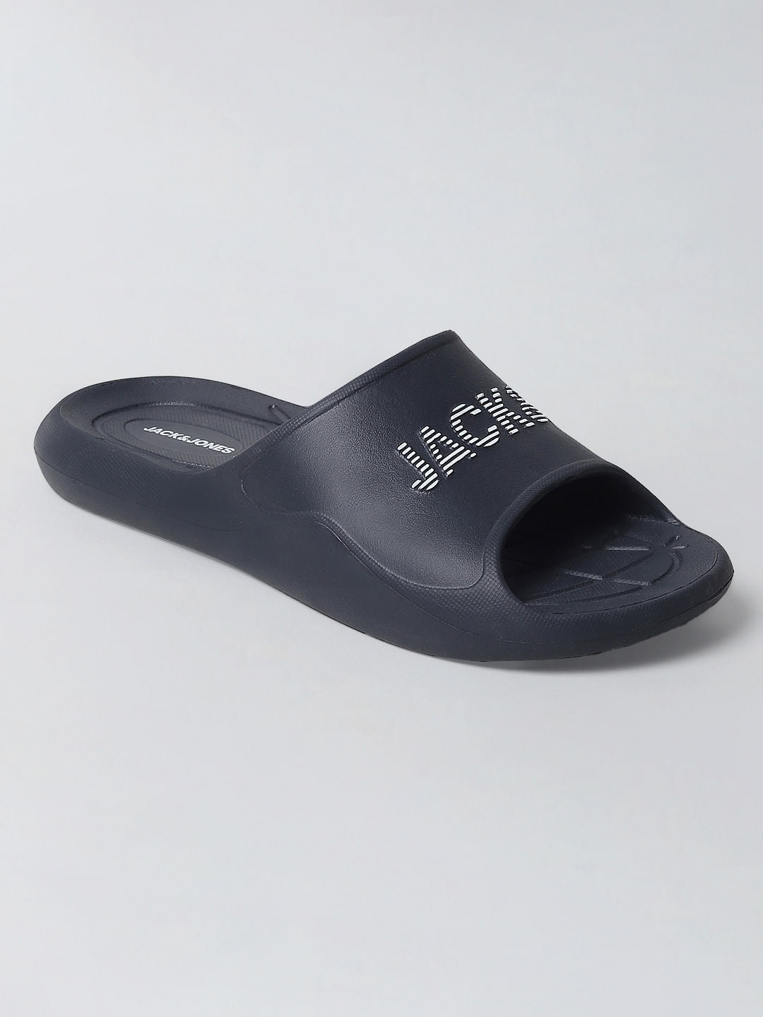 Black Logo Print Sliders