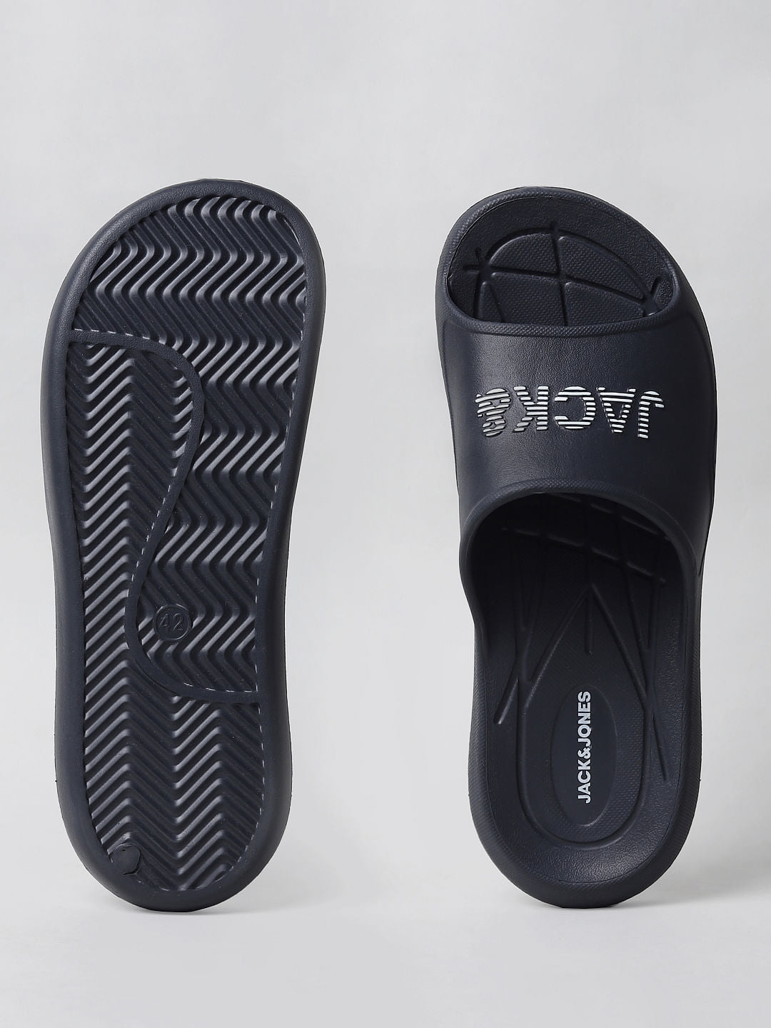 Black Logo Print Sliders