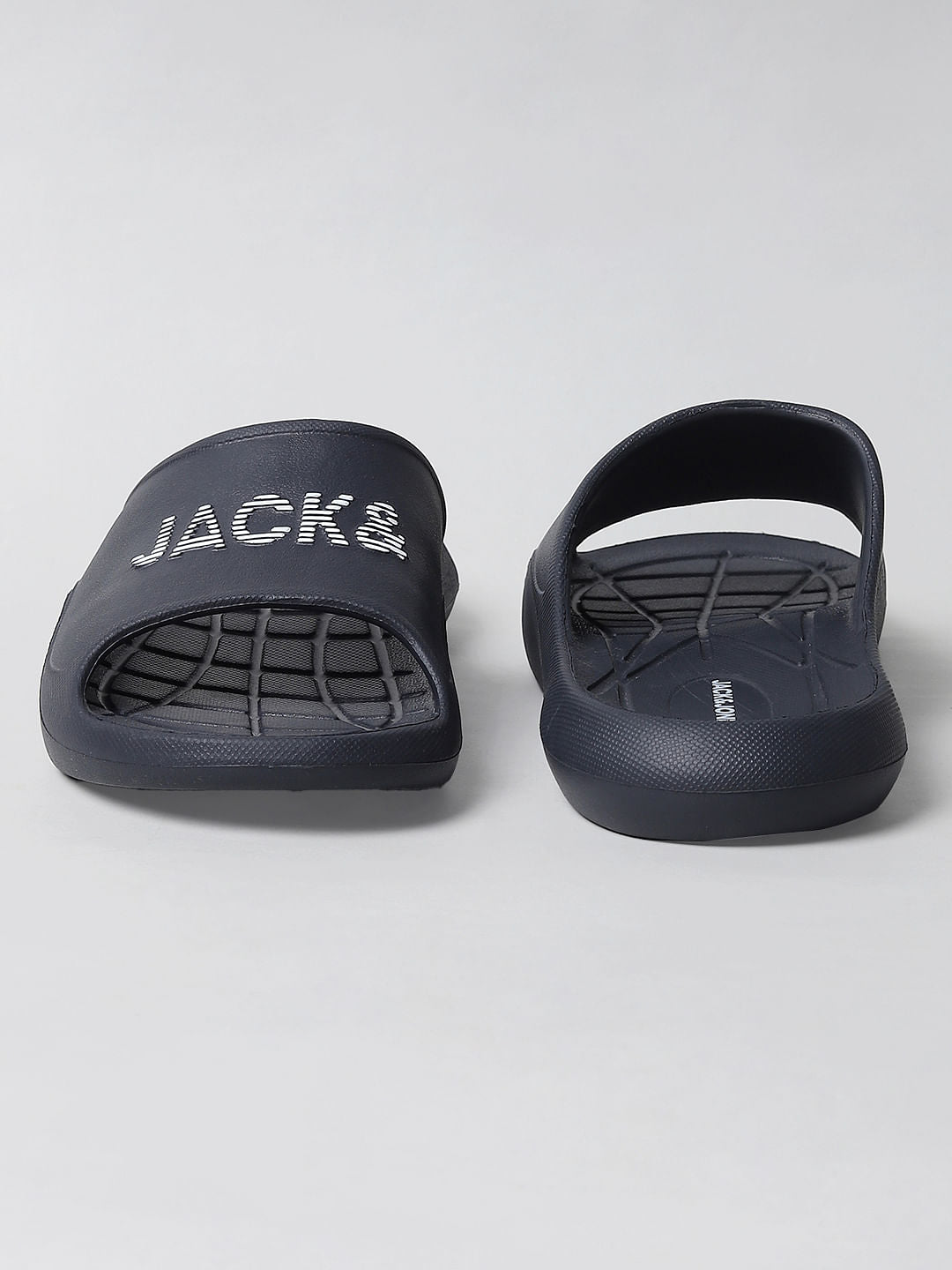 Black Logo Print Sliders