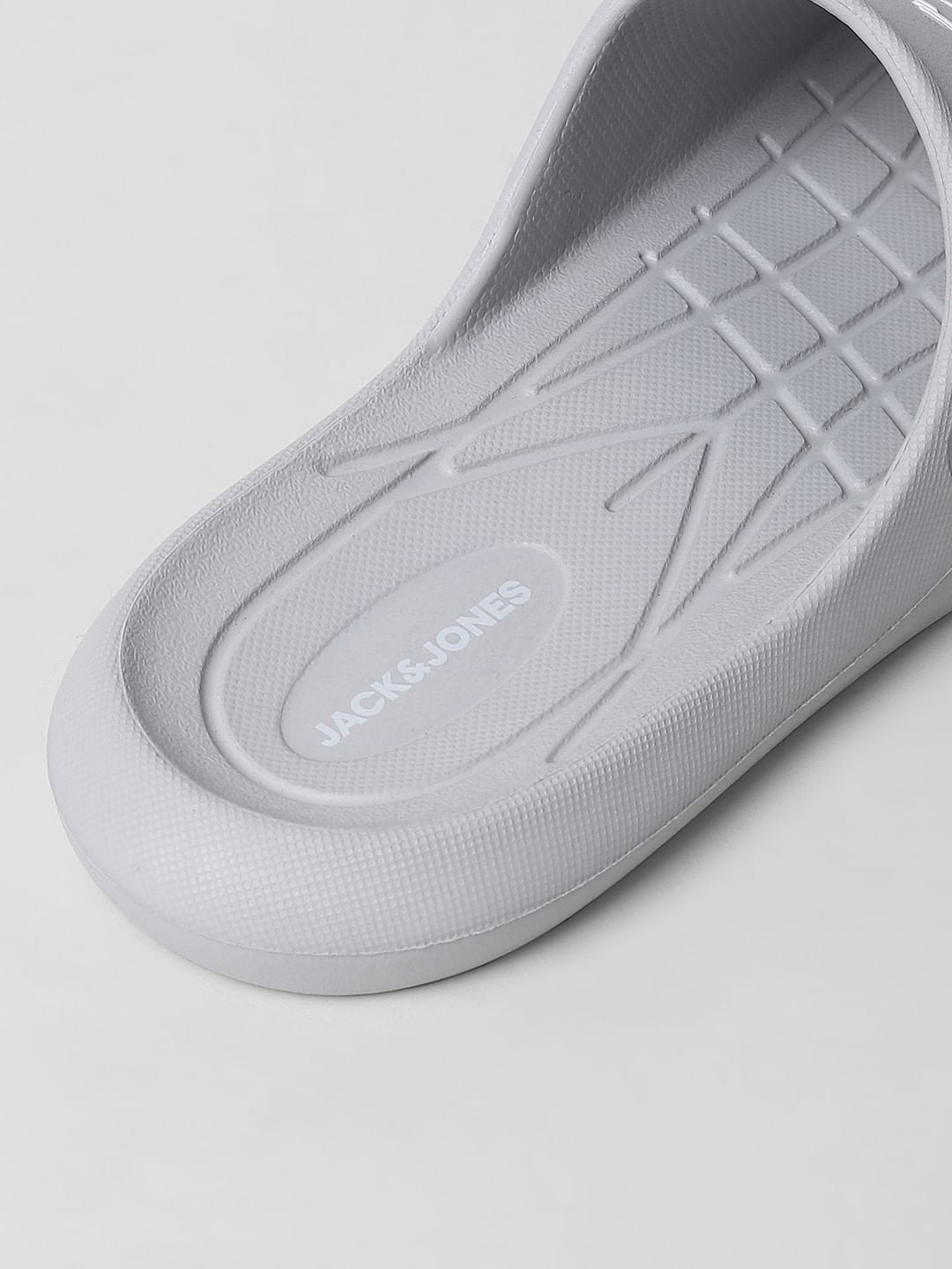 Grey Logo Print Sliders