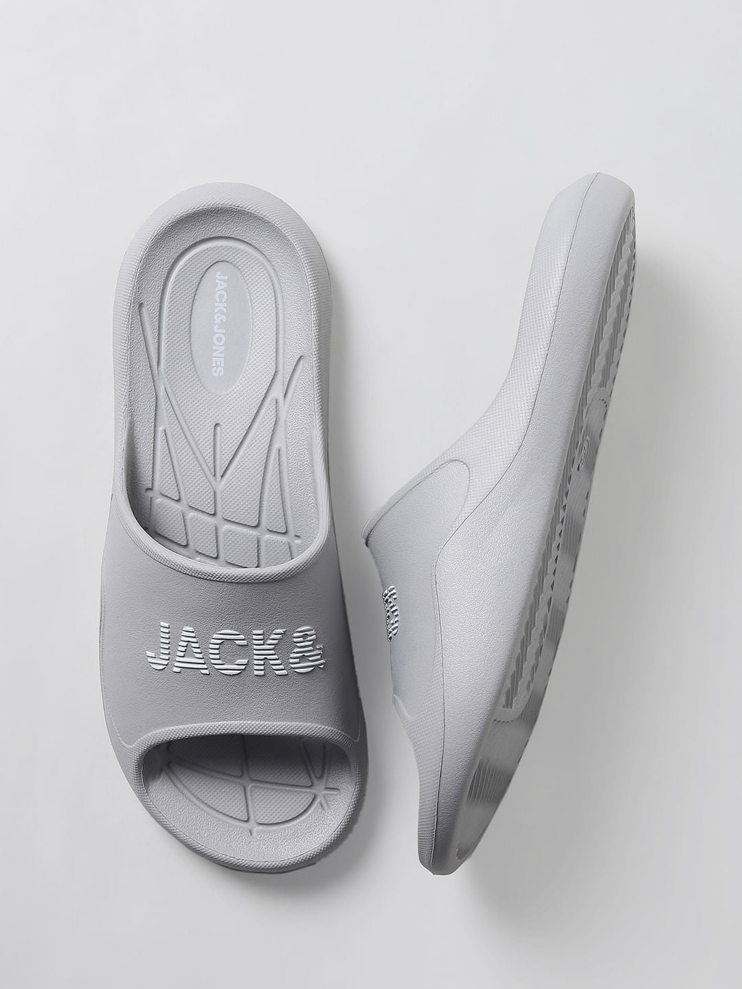 Grey Logo Print Sliders