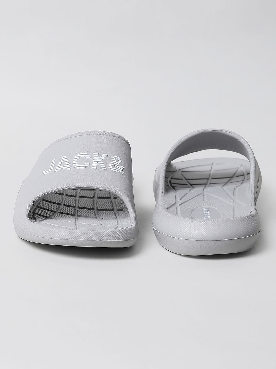 Grey Logo Print Sliders