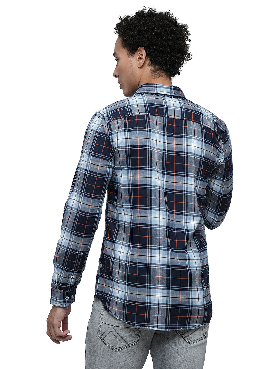 PRODUKT by JACK&JONES Blue Check Print Full Sleeves Shirt