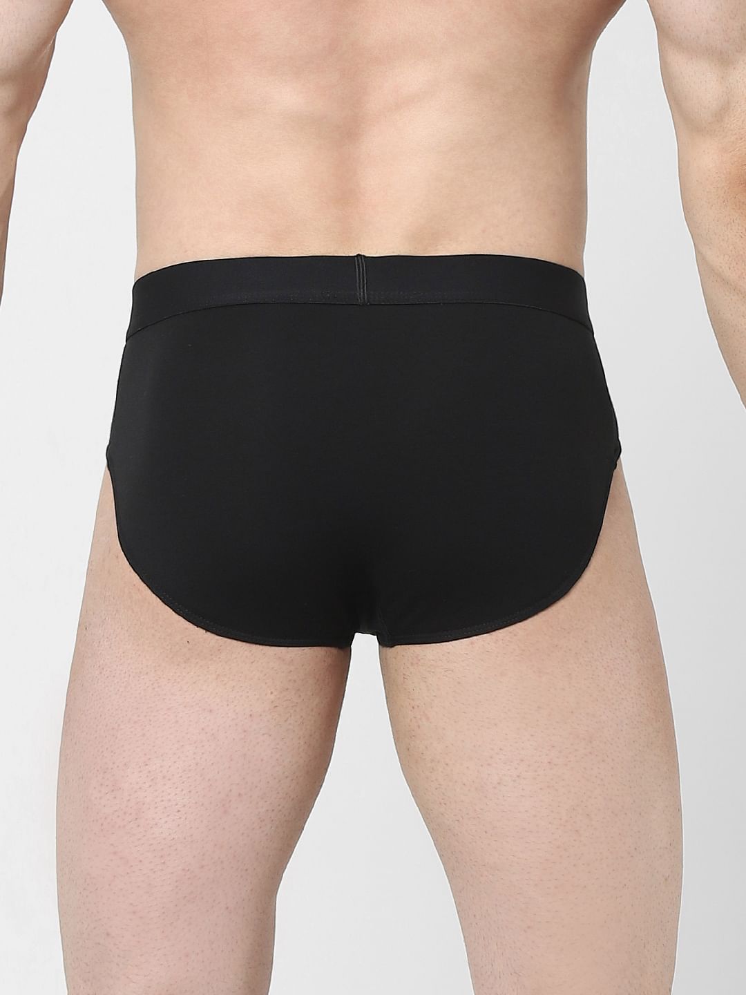 Black Solid Briefs