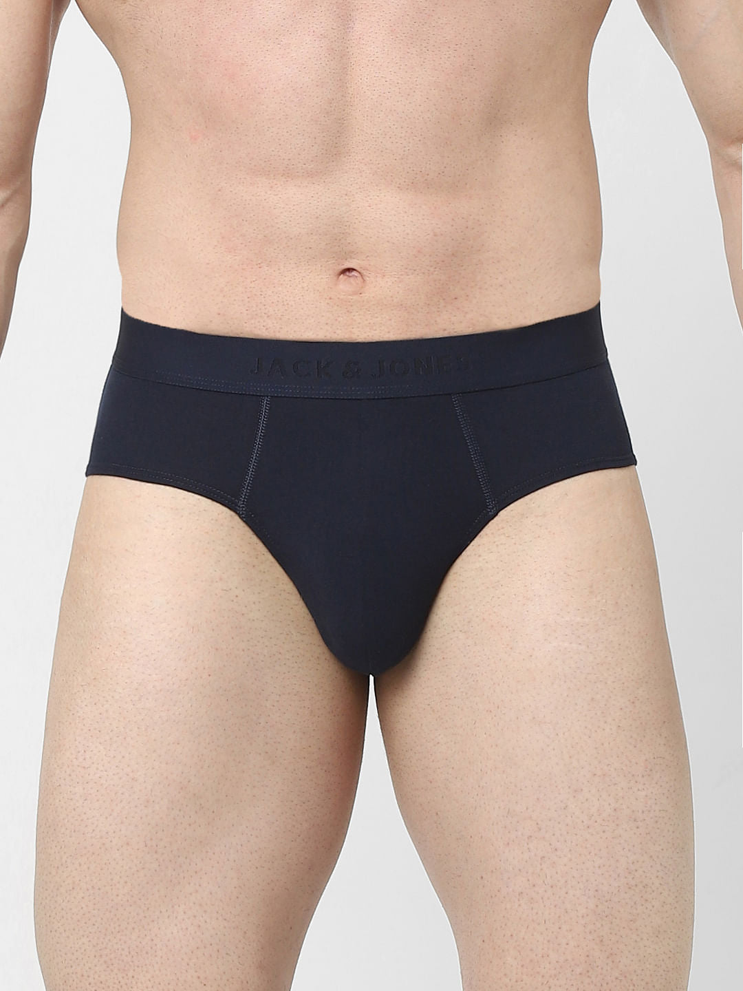 Navy Blue Cotton Briefs - S