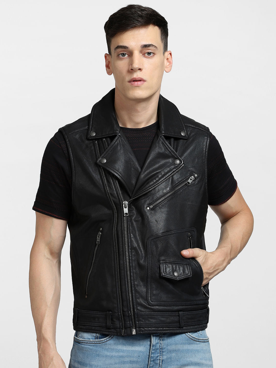 Black Leather Biker Jacket
