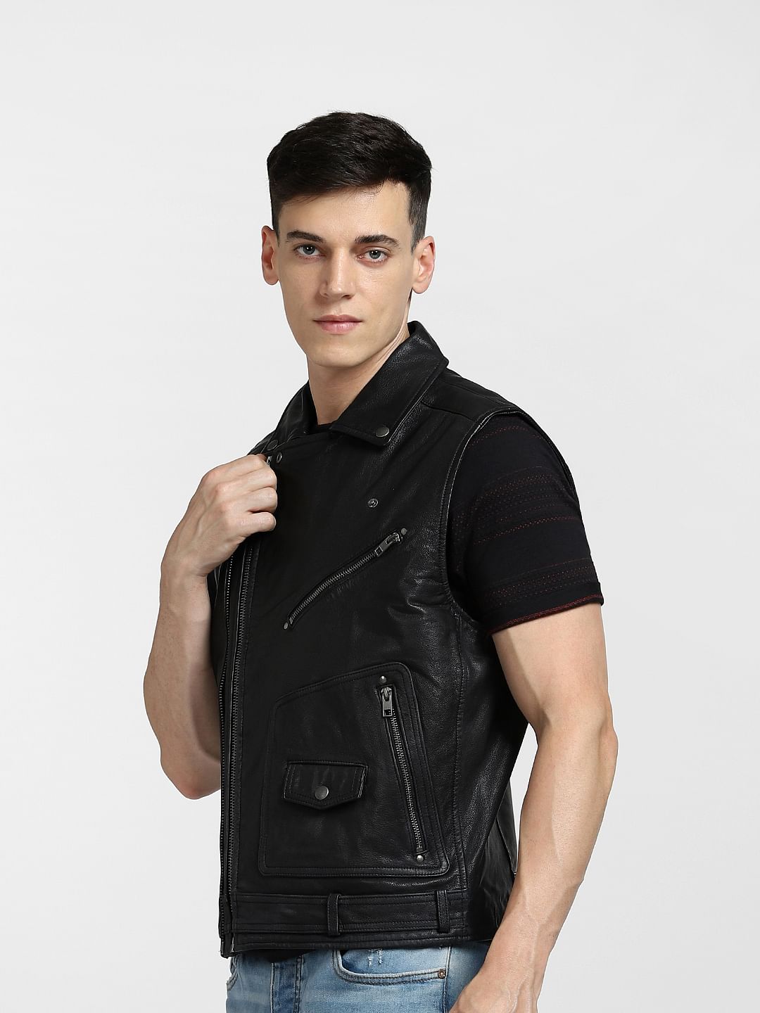 Black Leather Biker Jacket