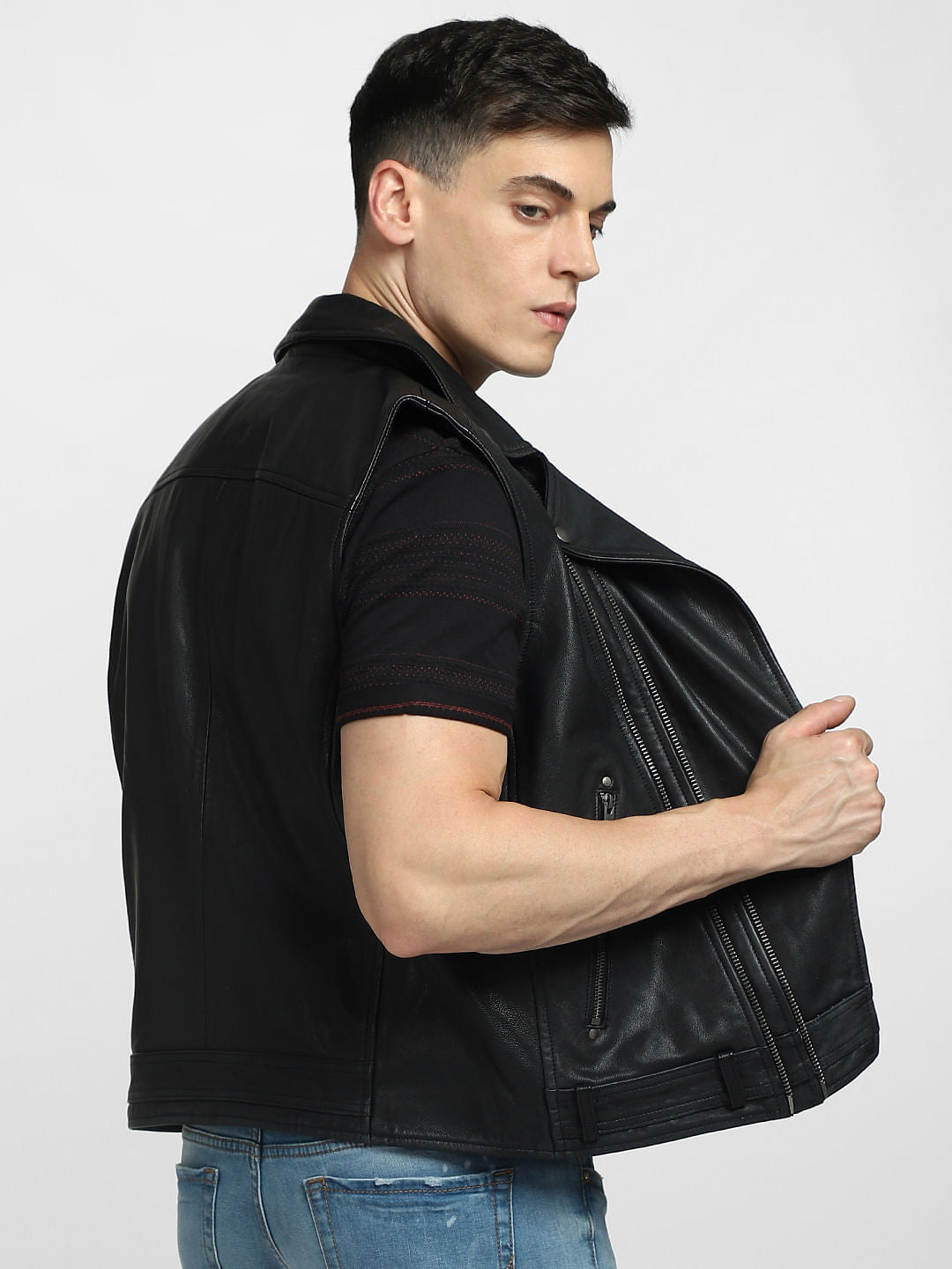 Black Leather Biker Jacket