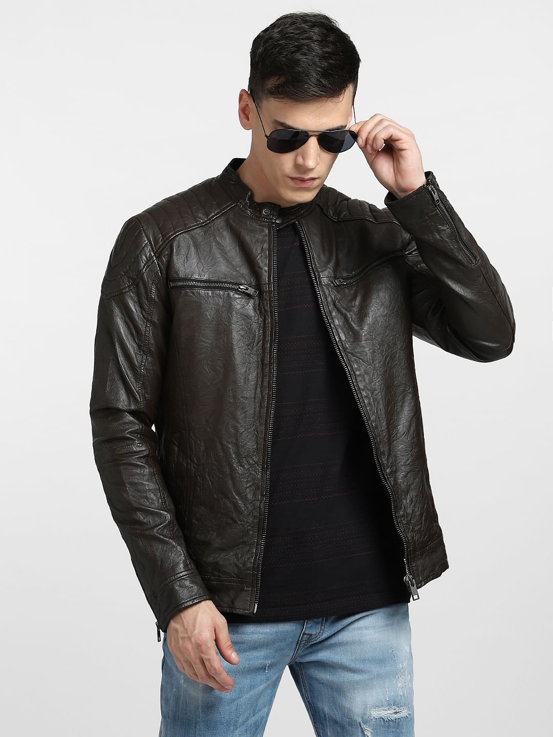 Chocolate Brown Leather Jacket
