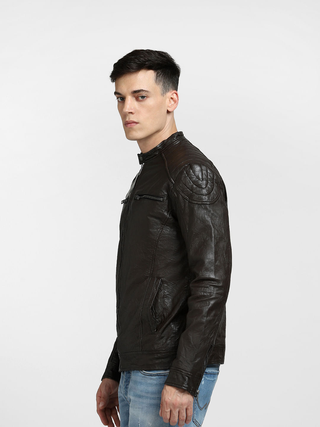 Chocolate Brown Leather Jacket