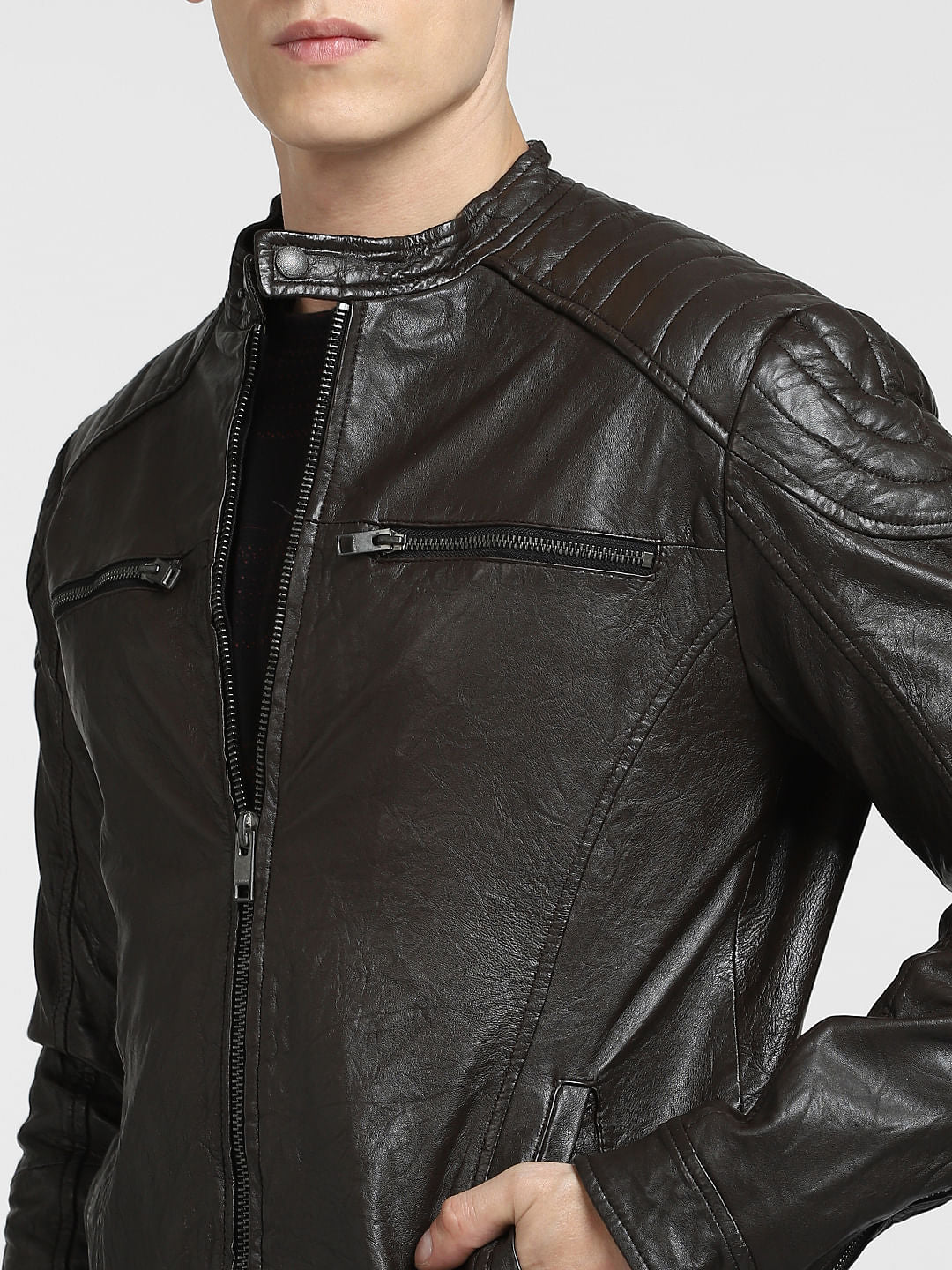 Chocolate Brown Leather Jacket