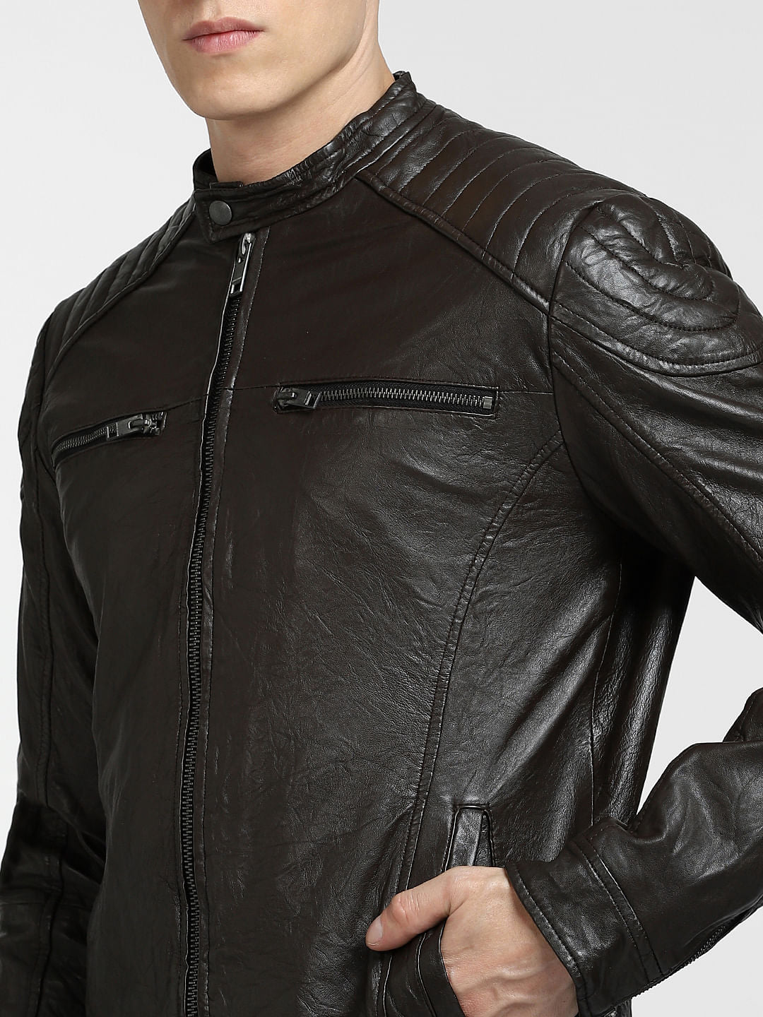 Chocolate Brown Leather Jacket