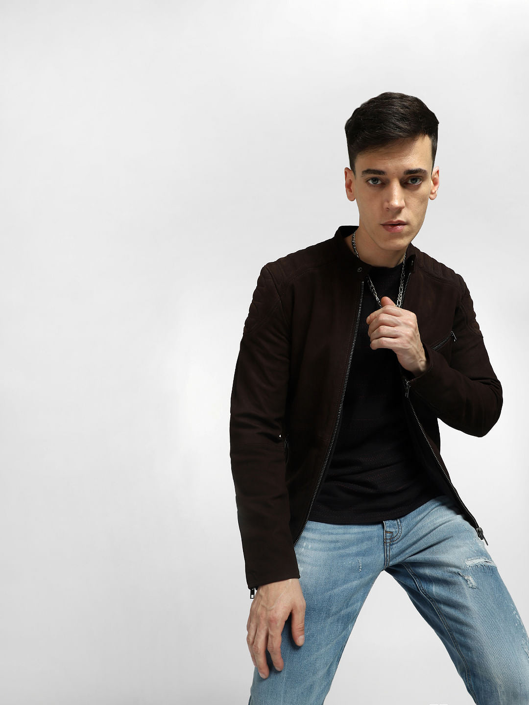 Brown Leather Jacket - S