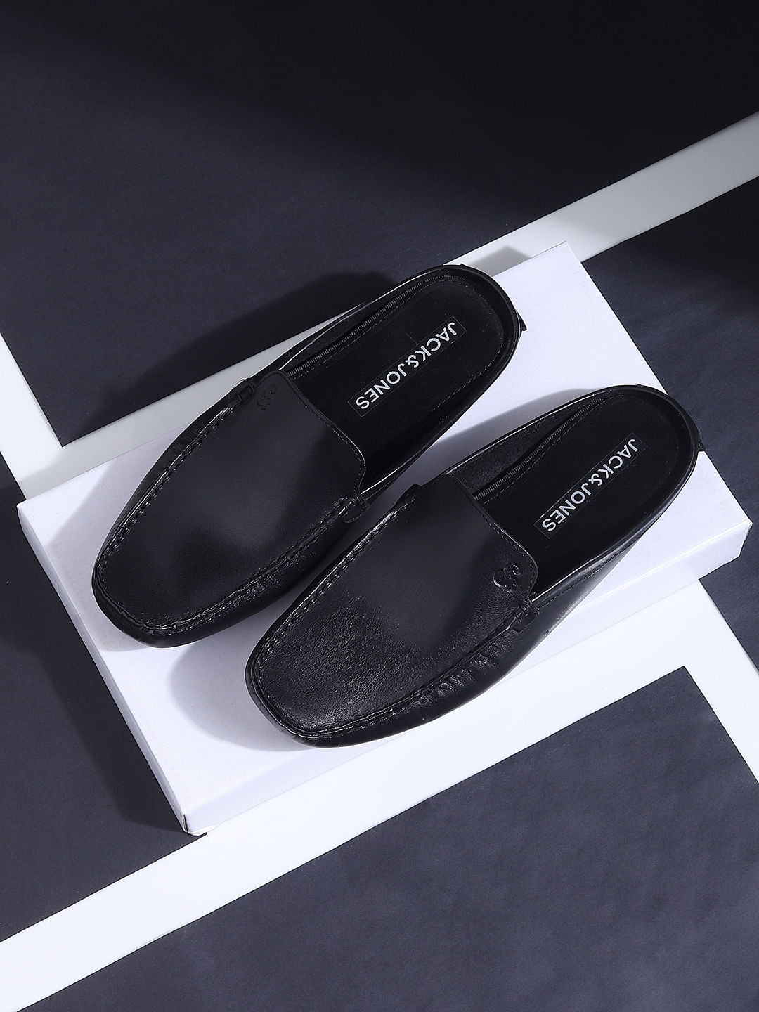 Black Leather Loafers - 6