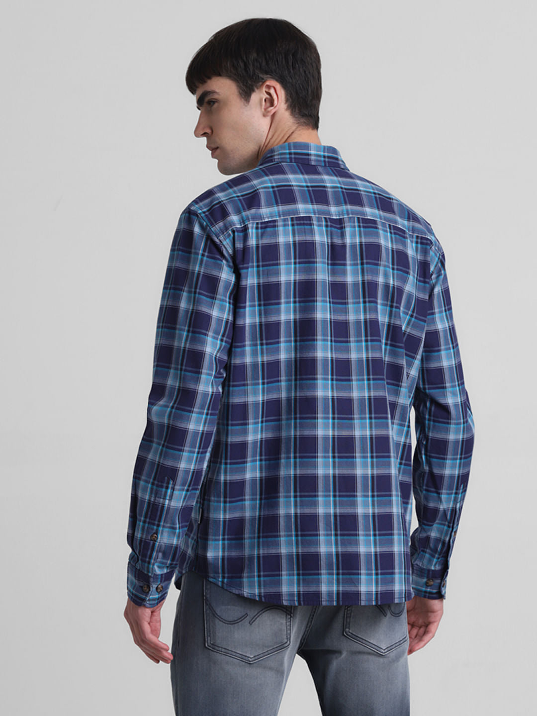 Blue Check Full Sleeves Shirt