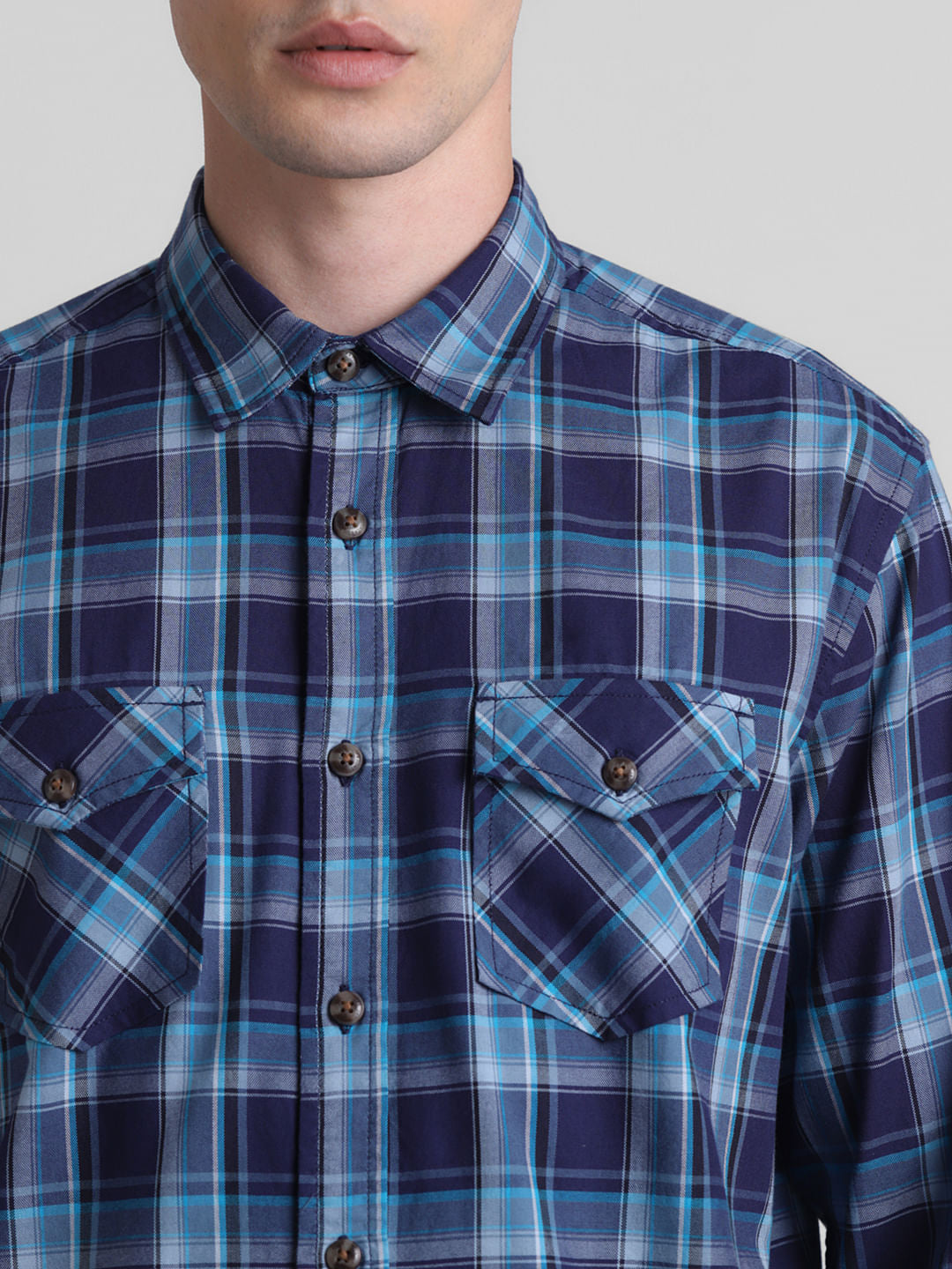 Blue Check Full Sleeves Shirt